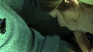 i'm givin a risky public blowjob in the car with sloppy blonde mouth and monster cock