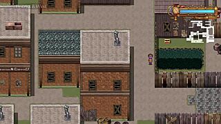 Girl with small tits goes shirtless near men who don't notice