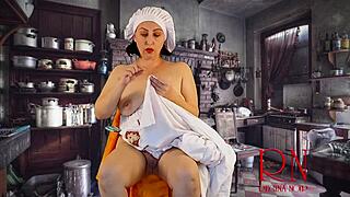 Cinderella Episode 2: Sewing Naked for Stepmom Without Touching Herself!