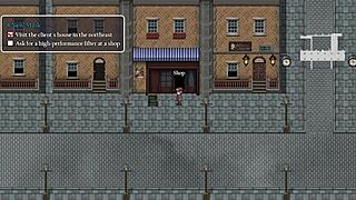 Girl with small tits goes shirtless near men who don't notice