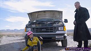 Busty blonde gets anal in final fantasy cosplay.