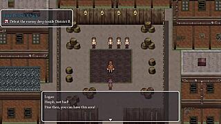 Girl with small tits goes shirtless near men who don't notice