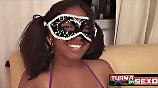 shy woman transforms in front of the camera