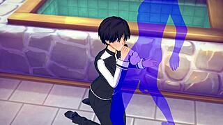 Kirito Gets Intense Blowjob Cumshot In Sword Art Online Yaoi.