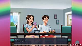 brunette babe rides monster dildo in summertime saga 11 😍