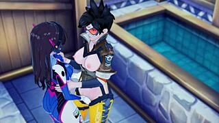 Dva And Tracer Take Turns Eating Pussy And Tribbing In Overwatch Hentai 😘