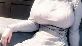 AI插图描绘动漫色情角色在详细奇幻场景中