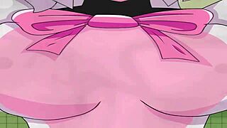 mangle character shows off big boobs in hentai style.