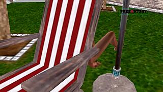 可爱妹子泳池边香蕉自慰！