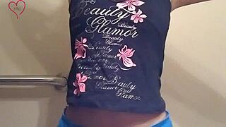 Cute skinny brunette Indian girl in self-video, teen allure versus innocence