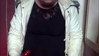 bisexual crossdresser plays with toys and goes ass to mouth.