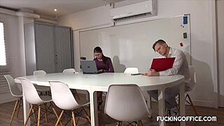 The maintenance man had to cool down the horny secretary.