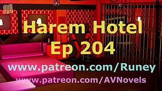 Exploring the harem hotel in this anime game adventure.