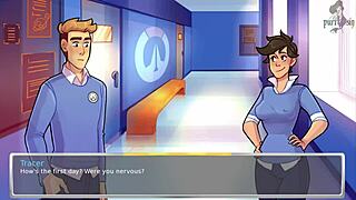 Sinfully Fun Games in Overwatch Academy. Bathing and Shower Scenes Add Excitement.