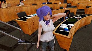 Exploring the harem hotel in this anime game adventure.