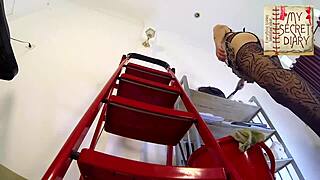 Sexy maid hides a naughty side in lingerie. Who knew dorm voyeur footage could reveal such tight pussy action?