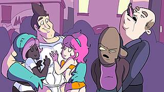 Powertrip featuring cartoon characters with clothes ripped in action.