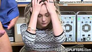 A juicy young thief gets her pussy smashed by the security officer at work