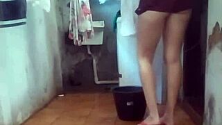 I recorded my employee hanging clothes provocatively.