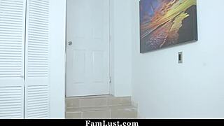 Stepsis caresses stepbrother's cock with mouth - famlust