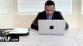 Lindsey Lakes dominates staff with power pussy in skirt!