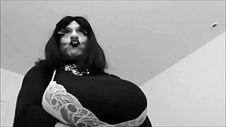 I can't believe how voluptuous this shemale whore Karola TS is with her big tits and cock