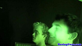 Assfucking hazing for twinks in college dorm with cum on each other