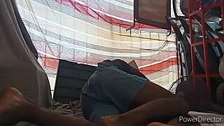 Teen takes quickie in doggystyle position