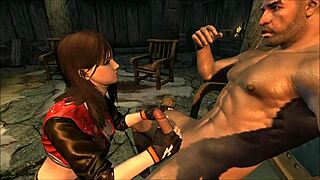 Miya faces a sudden encounter in Skyrim 3D