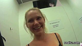 This striking Czech teen gets seduced in the mall, strips, and gets pounded in POV anal