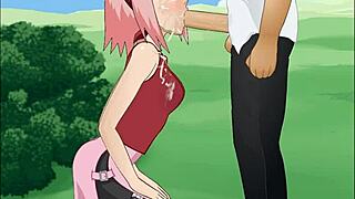 Naruto - Sakura Haruno Gives Super Deepthroat Blowjob!
