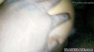 That black babe getting fucked doggystyle looks so intense and hot!