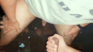 Dark room with three guys