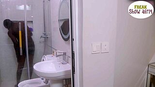 horny madam bends over for big cock gateman to fuck and squirt.