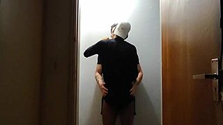 Two friends caught on camera fucking hard in the hallway after their gym session with monster cocks