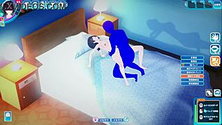 asian 3d cartoon girl with big tits has sex