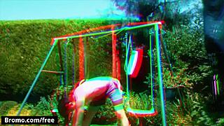 Bodybuilder fucks gay guy's asshole with big black cock until it hurts