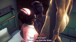 Intense 3D animation HS2 features two nurses in hardcore sex action.