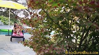 Teen latina rides black monster cock