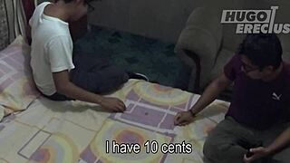 sloton and alejandro have a homemade trio with latina shemale