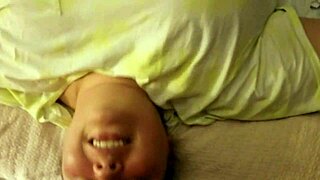 Wife Sucking and Gagging Hard on My Thick Cock