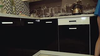Teen Without Panties Caught on Kitchen Spy Cam.