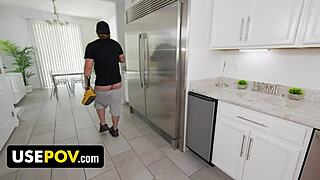 stepson surprises stepmom with birthday pounding in bed!