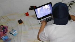 A young gamer girl gets punished for losing in lesbian scene