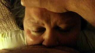Wife Sucking and Gagging Hard on My Thick Cock