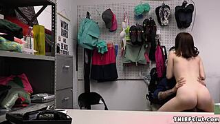 Sulky teen thief punished with rough pussy destruction