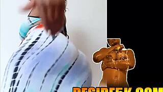 Black milf performs Christmas blowjob on homemade video