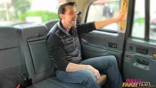 Fat Cock Stretches Tight Pussy in UK Taxi Ride