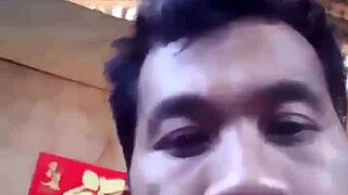 a twink gives his daddy a sloppy blowjob in this gay homemade video.