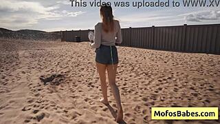 sahara skye gives charles dera a wet blowjob in the car near the beach